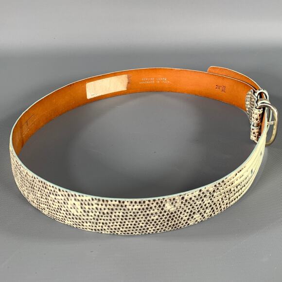 TARDINI Waist Size 28 White Black Lizard Leather Belt main image 6